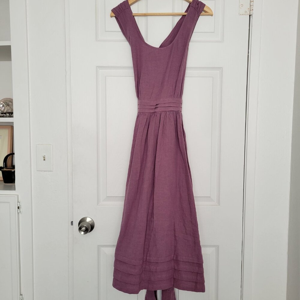 Linennaive vetiver 15 cross back linen dress - Picture 2 of 4